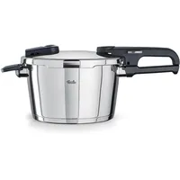 Fissler Schnellkochtopf Vitaquick® Edition, Edelstahl 18/10 (Set, 2-tlg., Schnellkochtopf 4,5 oder 6 Liter mit Deckel und Dünsteinsatz), Made in Germany, mit gelochtem Einsatz silberfarben 6 l | Ø 22 cm x 25,5 cm x 42,5 cm x 22 cm