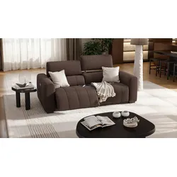 Stoffsofa MALIBU Stoff Couch 3-Sitzer - Braun