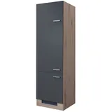 Flex-Well Hochschrank Geräteschrank für Kühlschrank - 60 cm breit - Basaltgrau Matt San Remo