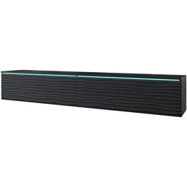 Home Affaire Vera Lowboard 180 x 30 cm Schwarz/Matt Kunststoff/MDF/Spanplatte