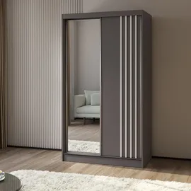 masseno Schwebetürenschrank NELVIA 120 x 216 x 61 cm Grau