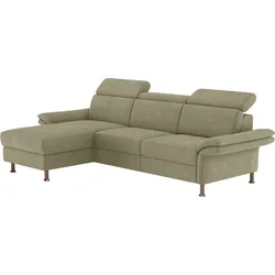 Ecksofa HOME AFFAIRE "Calypso L-Form", grün, B:260cm H:85cm T:172cm, 100% Polyester, Sofas, mit motorischen Funktionen im Sofa und Recamiere