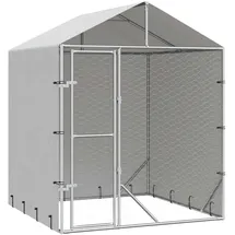 vidaXL Outdoor-Hundezwinger mit Dach 2 x 2 x 2,5 m Stahl Silber