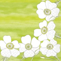 Mank Serviette Tissue Gudrun, 33 x 33 cm, 100 Stück - Hortensie Blüten Blumen Aquarell