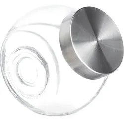 Relaxdays Bonbongläser, 4er Set, 1,5 L, Vorratsgläser für Süßigkeiten, Lebensmittel, Candy Bar, Edelstahl-Deckel, klar