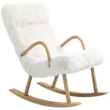 Homcom Schaukelstuhl Schwingsessel mit Wollenoptik,