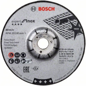 Bosch Professional 2x Schruppscheibe Expert for Inox (für Edelstahl, Ø 76 x 4 x 10 mm, Zubehör Winkelschleifer)