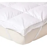 Homescapes Matratzen-Topper 180 x 200 cm 100% Gänsefeder-Füllung weiß