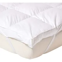 Homescapes Matratzen-Topper 180 x 200 cm 100% Gänsefeder-Füllung weiß