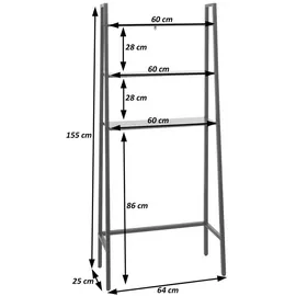 MCW Standregal 155 x 64 x 25 cm Braun
