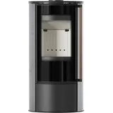 Ofen ERIK Ø150 5 5kW GREY SATIN Stahldeckel Softclose Griff Jatoba Holz