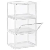 Hansiro Schuhbox, Weiß, Kunststoff, 28x36 cm, Garderobe, Schuhaufbewahrung, Schuhregale