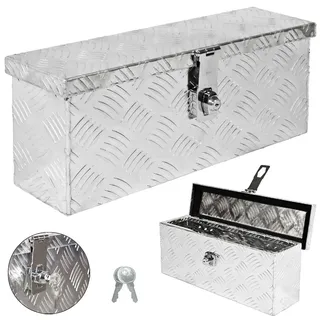 Trucky Truckbox, Deichselbox Aluminium, Anhängerbox 15 Größen, Werkzeugkiste mit Schloss und Schlüssel, stabil und wasserdicht, Boxentyp:D015 (...