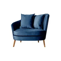 Max Winzer Sessel Miranda Samt 106 x 68 x 90 cm Blau