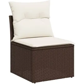 vidaXL 5-tlg. Garten-Sofagarnitur mit Kissen Braun Poly Rattan