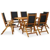 vidaXL Garten-Essgruppe 7-tlg. braun klappbar 41748