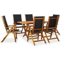 vidaXL Garten-Essgruppe 7-tlg. braun klappbar 41748