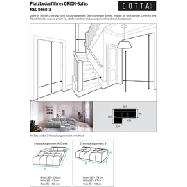 Cotta Ecksofa COTTA "Orion L-Form", charcoal, B:307cm H:73cm T:186cm, 100% Polyester, Sofas, Ecksofa, mit 2x Kopfteilverstellung & 3 Nierenkissen