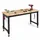 Fantask COSTWAY 122cm schwerlast Werkbank, höhenverstellbarer Arbeitstisch mit Metallrahmen, Lochwand, Steckdose & 2,5cm Massivholzplatte, Werktisch bis 9... - Schwarz/Naturbelassen