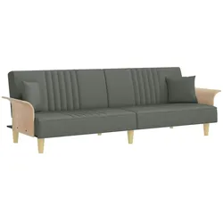 vidaXL Schlafsofa mit Armlehnen Dunkelgrau Stoff
