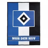 Wohndecke Fleecedecke Blockstreifen, HSV schwarz|blau