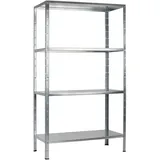 SCHULTE Regalwelt Steckregal mit 4 PowerMAX Fachböden, 65 kg Tragkraft, 180x80x40 cm (HxBxT), verzinkt (Lagerregal, Werkstattregal, Kellerregal, Garagenregal, Metallregal