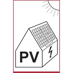 Feuerwehrschild, PV (für Solaranlagen) - DIN VDE 0100-712 (DGUV Information 203-052) - 200x300x1.5 mm Kunststoff