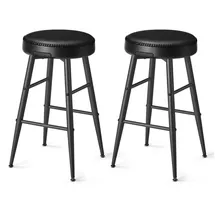 VASAGLE Barhocker LBC080B01 schwarz Kunstleder, 2 St.