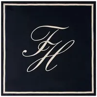Tommy Hilfiger Damen Tuch Script aus Seide, Blau (Space Blue/Soft Cream), Einheitsgröße - Einheitsgröße