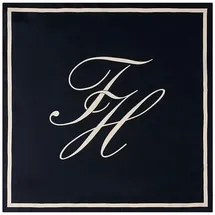 Tommy Hilfiger Damen Tuch Script aus Seide, Blau (Space Blue/Soft Cream), Einheitsgröße - Einheitsgröße