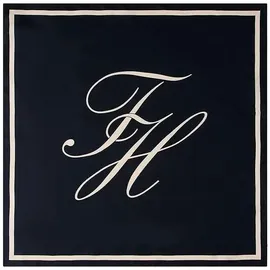 Tommy Hilfiger Damen Tuch Script aus Seide, Blau (Space Blue/Soft Cream), Einheitsgröße - Einheitsgröße
