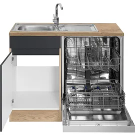 OPTIFIT Winkelküche L-Form 210 x 175 cm grau