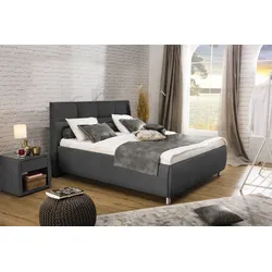 Nachttisch ALINA "Nadina", grau (basaltgrau gdu 29), B:51cm H:50cm, Microfaser GDU (100% Polyester), Tische, mit Glasplatte
