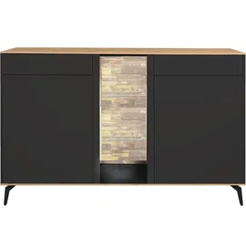 Mäusbacher Faro Sideboard 159 x 103 x 42 cm Anthrazit matt lack / Asteiche