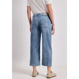STREET ONE Loose-fit-Jeans Middle Waist Wide Leg Jeans im Loose Fit mid Blue random wash), 33