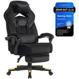 Songmics Gaming-Stuhl mit Fußstütze tintenschwarz