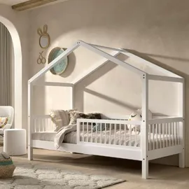 Vipack Hausbett 90 x 200 cm Buche massiv weiß lackiert
