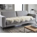 KUHFELL online & NOMAD Fellteppich Island Doppel Lammfell 180x60 cm – Couchauflage aus 2 Fellen weiß