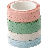 Folia Washi-Dekor Deko-Klebeband pastell 4 Rollen 10mm und 15mm x 5m
