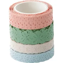 Folia Washi-Dekor Deko-Klebeband pastell 4 Rollen 10mm und 15mm x 5m