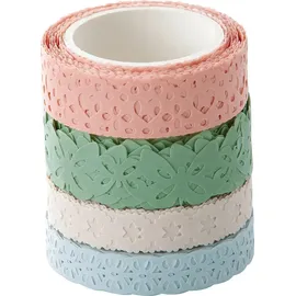 Folia Washi-Dekor Deko-Klebeband pastell 4 Rollen 10mm und 15mm x 5m
