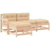 vidaXL 4-tlg Garten-Lounge-Set mit Kissen Massivholz Modell 2