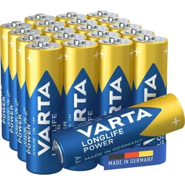 Varta Batterien AA, 10+10 (20 Stück), Longlife Power, Alkaline, 1,5V, ideal für Spielzeug, Funkmaus, Taschenlampen, Verpackung zu 90% recycelt, Made in Germany