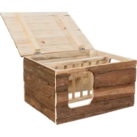 Trixie Natural Living Haus Hilke mit Raufe, Meerschweinchen, Rindenholz, 40 23 32 cm