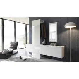 Vladon Wandgarderobe Carlton 208 x 193 x 35 cm Weiß matt/Eiche