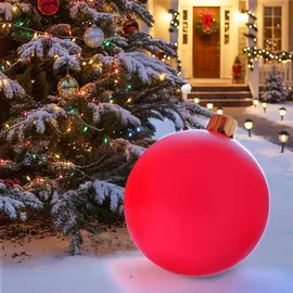Spetebo Riesen Weihnachtskugel aufblasbar 45 cm - Innen und Außen - Farbe: rot - Rot