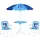 Outsunny 4 tlg. Kindersitzgruppe Garten Gartentisch 2 Klappstühle Sonnenschirm Camping Kindersitzgarnitur Gartenmöbel für 3-6 Jahre Blau