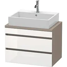 Duravit DuraStyle 70 x 47,8 cm, weiß hochglanz/basalt matt, für Konsole, 2 Schubkästen