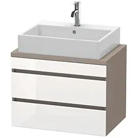 Duravit DuraStyle 70 x 47,8 cm, weiß hochglanz/basalt matt, für Konsole, 2 Schubkästen