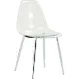 MODFU Standard-Esszimmerstühle 4er-Set Kunststoff Transparent mit silberfarbenen Metallbeinen, 83x44x36 cm